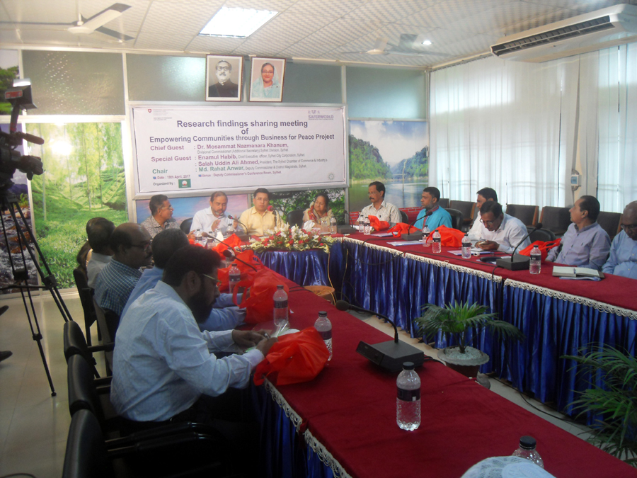 Research findings Sharing Meeting on Empowering Communities through Business for Peace