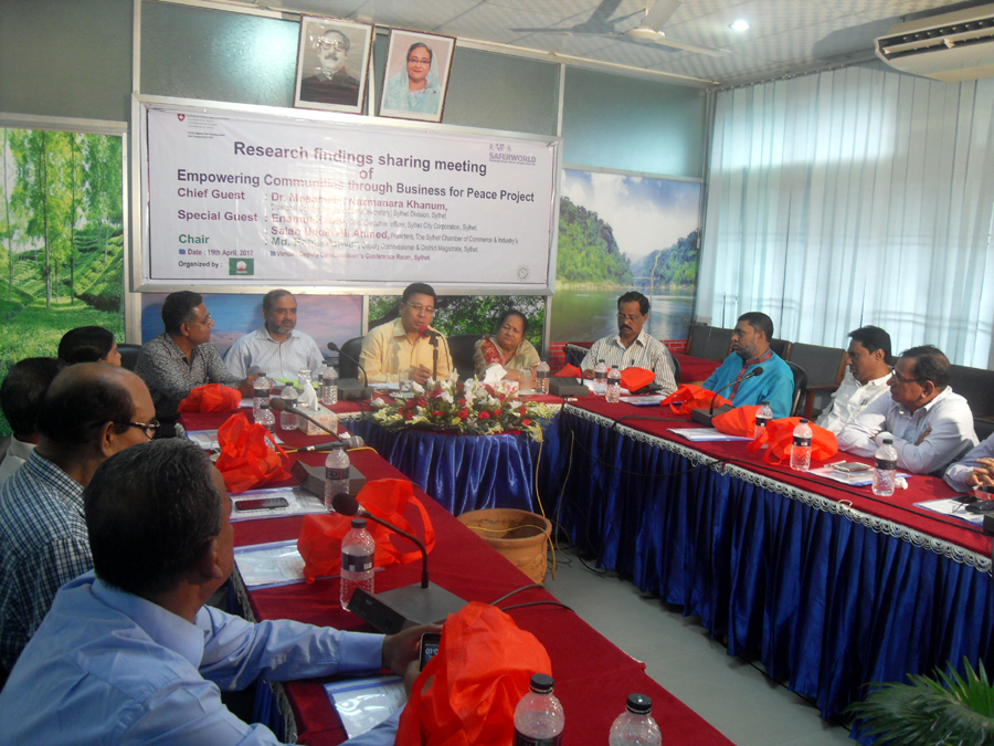 Research findings Sharing Meeting on Empowering Communities through Business for Peace